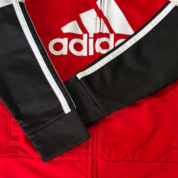 Adidas Youth Red and Black Zip-Up Track Jacket - Picture 4 of 5